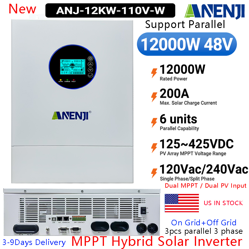 Off Grid Solar Inverter 48V 6000W - ANENJI Inwerter Solarny Hybrydowy 12kW 48V