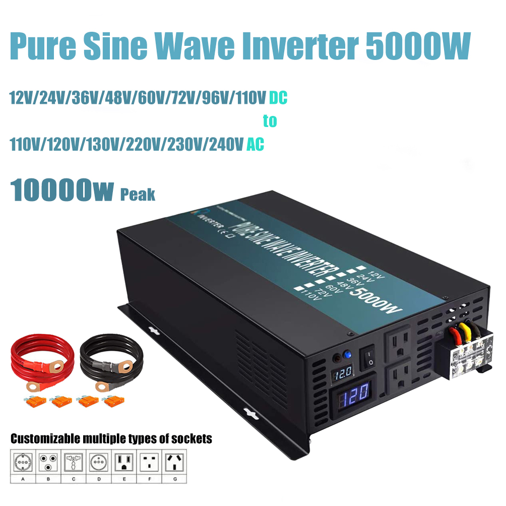 Pure Sine Wave Inverter 5000W 48V 220V - Czysta fala sinusoidalna inwerter 5000W 24V