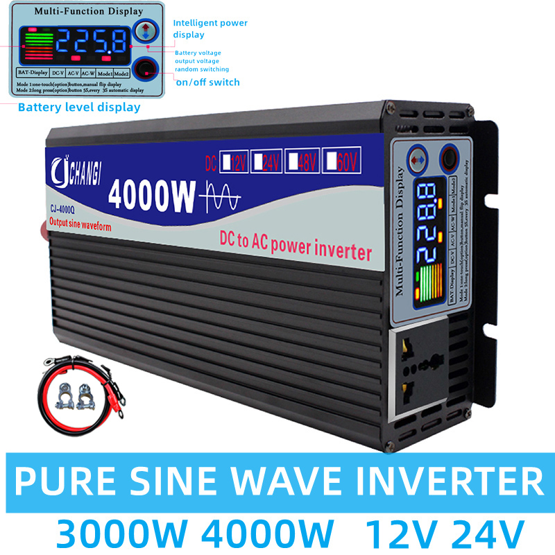 Inverter Pure Sine Wave 60Hz 120V 3000W - Czysty falownik sinusoidalny 12v 220v 48v