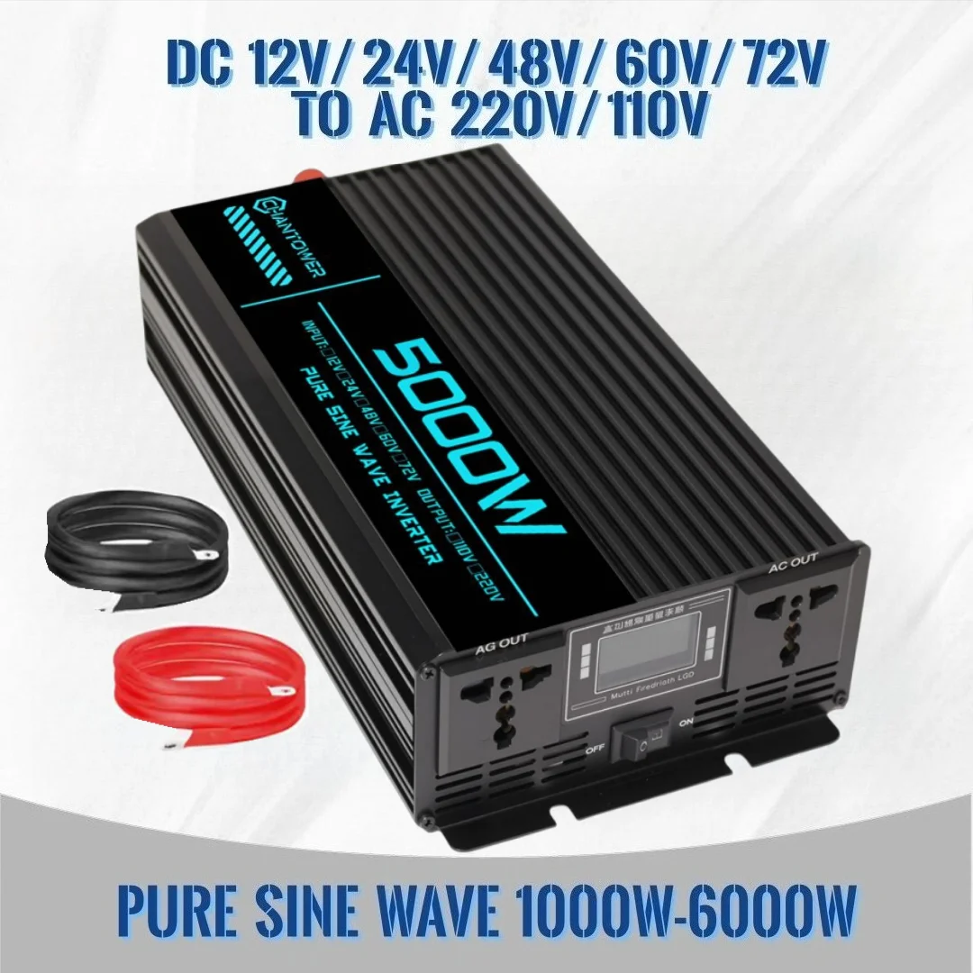 Pure Sine Wave Inverter 5000W 48V 220V - Inwerter sinusoidalny DC 12v/24v/48v/60v/72v na AC