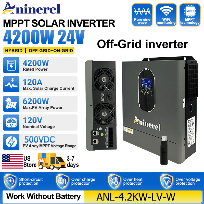 Inverter Pure Sine Wave 60Hz 120V 3000W - Aninerel 4200W 3KW 120V Hybrydowy Inwerter