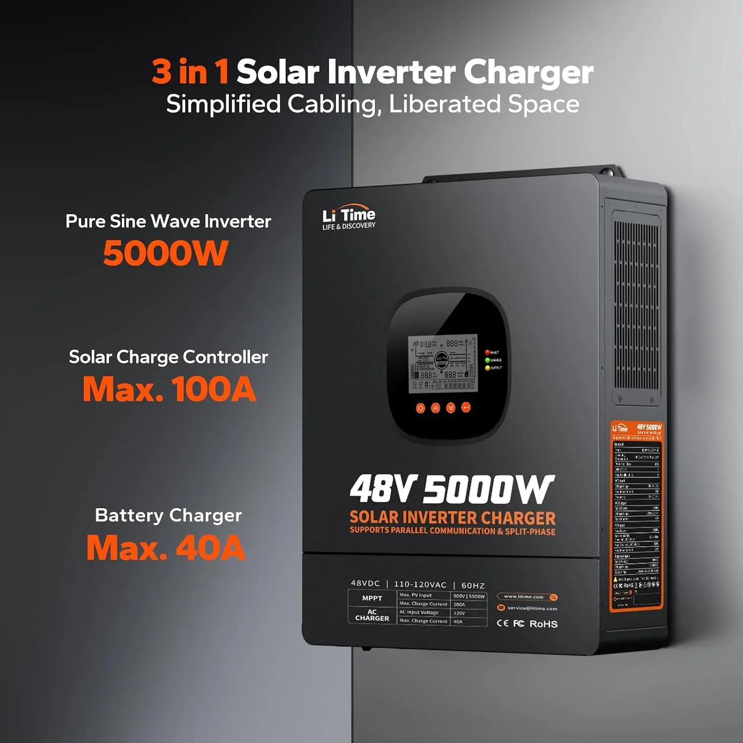 LiTime 5000W – inwerter o czys – Parallel Solar Inverter 48V 5000W Mppt recenzja i cena
