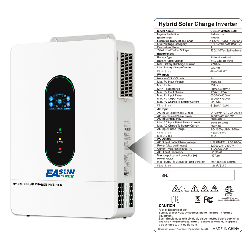 EASUN POWER 120V/110V 12KW hyb – Grid Tie Inverter Limiter 2000W recenzja i cena