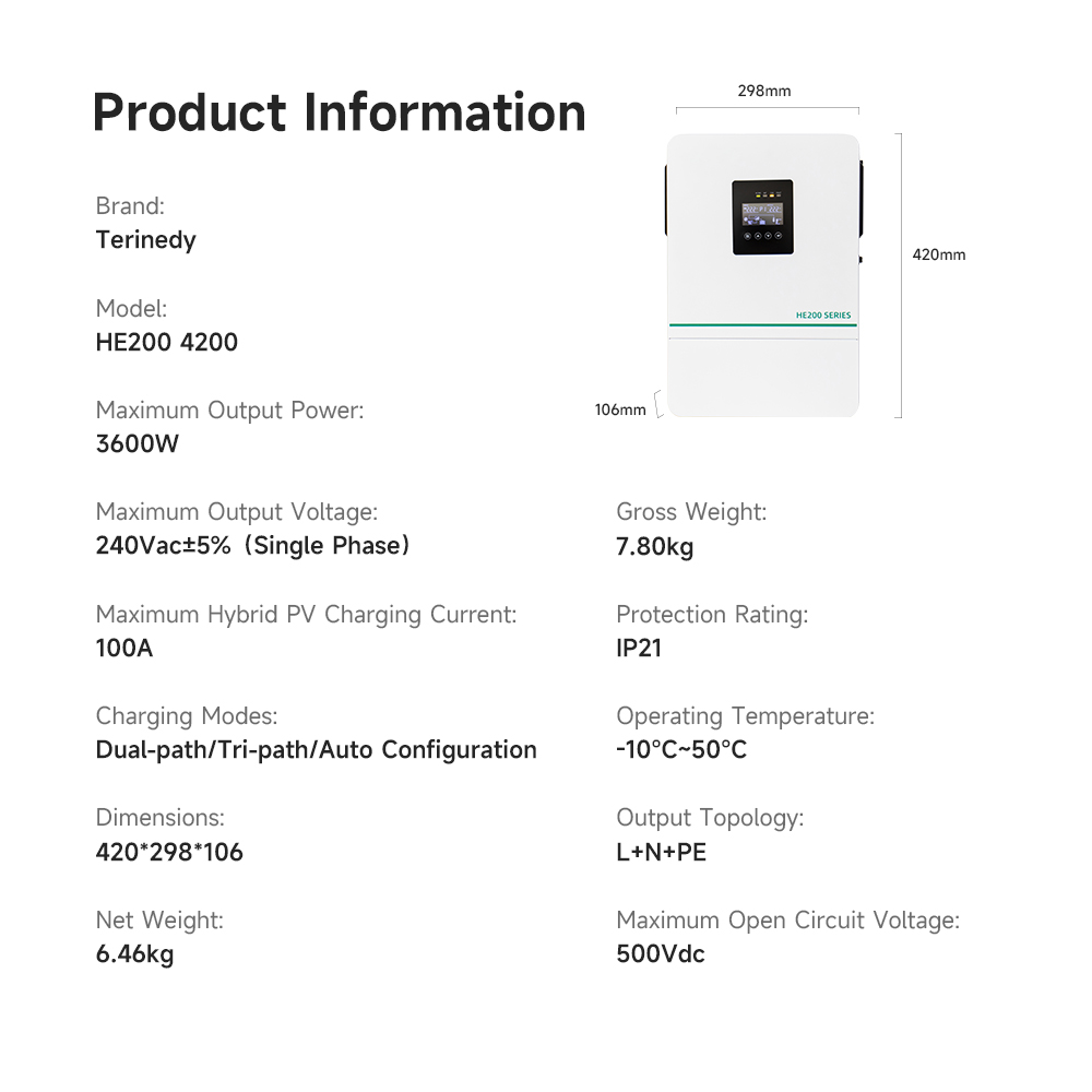 Falownik solarny hybrydowy 3.6 – Hybrid Solar Inverter 5.5Kw Mppt 48V recenzja i cena