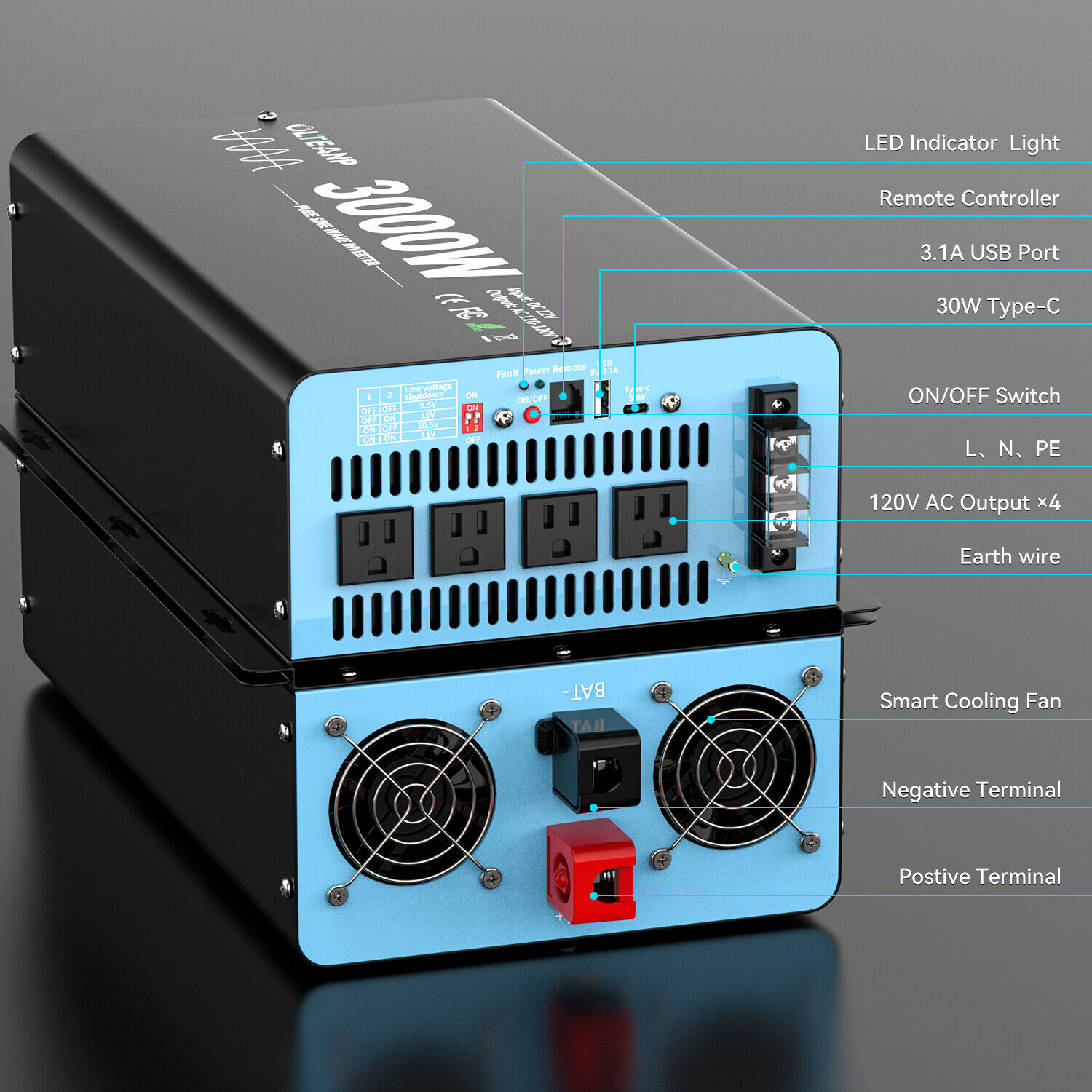 Inwerter mocy 3000W z czystą s – Inverter Pure Sine Wave 60Hz 120V 3000W recenzja i cena